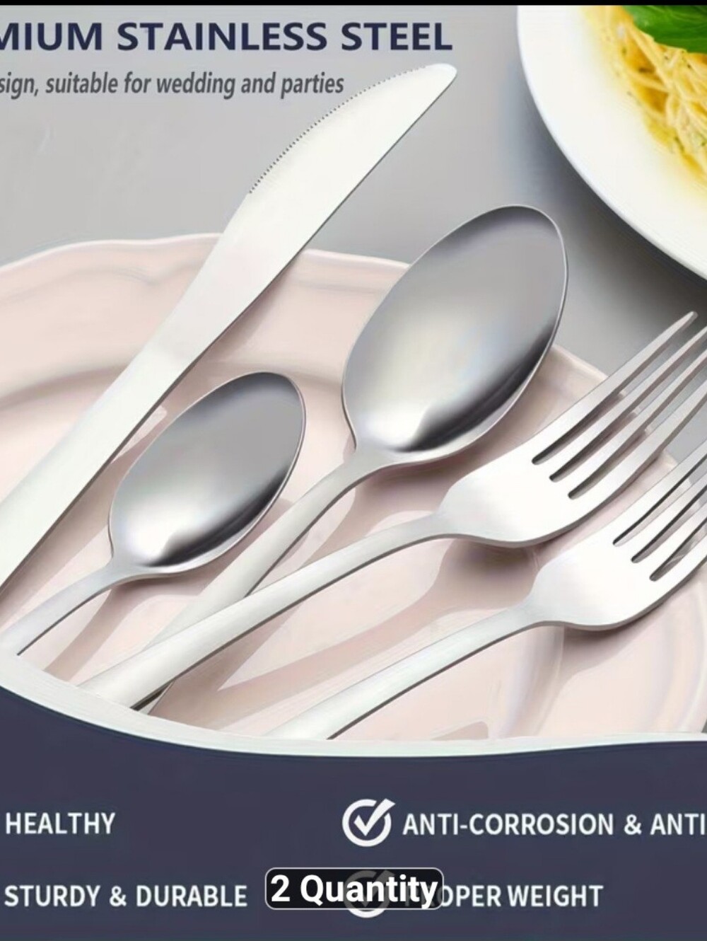 New 60pc Premium Stainless Steel Flatware Set -1518-1693